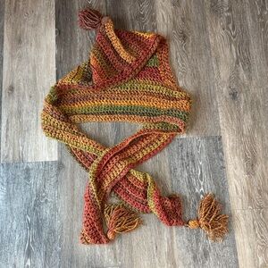 Multicolor Knit Scarf with Tassels
